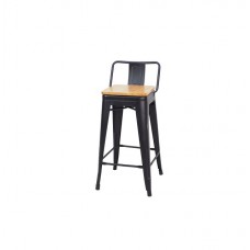 Tolix Bar Chair with Wooden Seat
