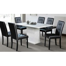Long Marble Dining Table Set ( 1+6 ) 