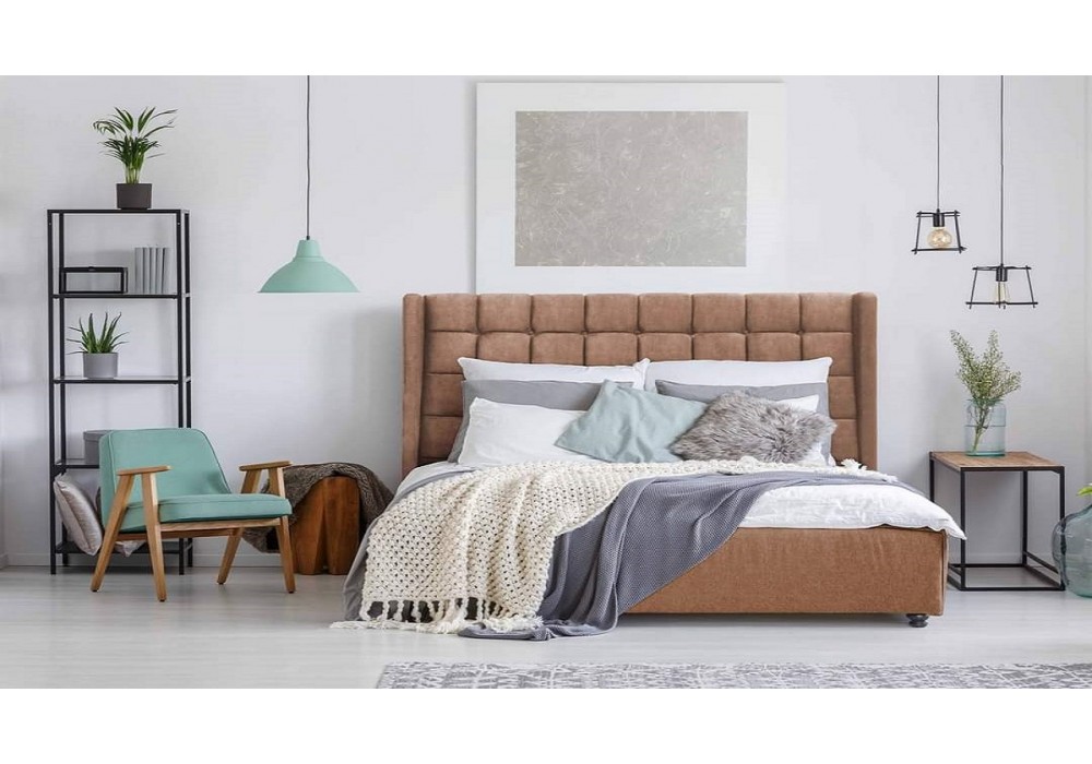 Fabric Cushion Y Elegant Look King Bed 