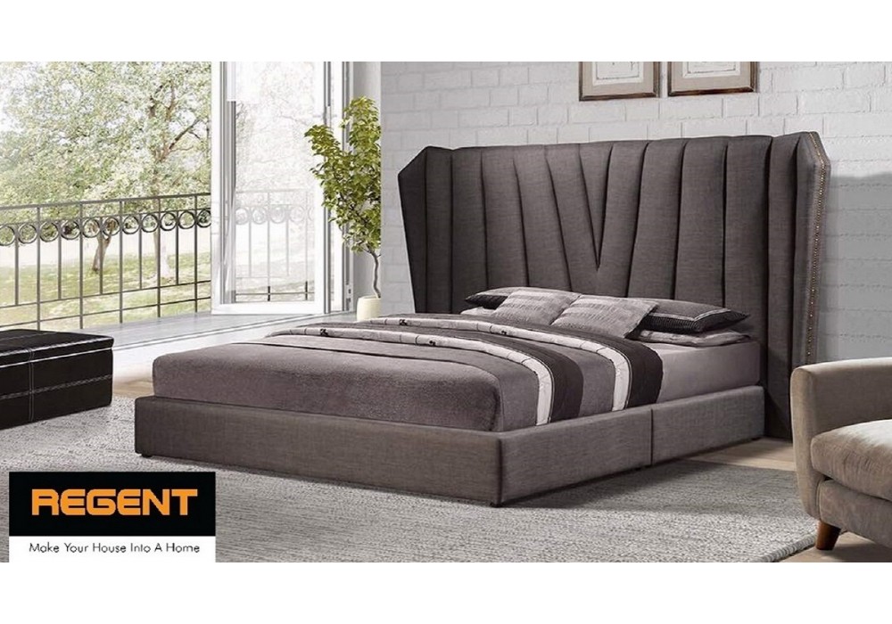 Fabric Cushion Y Elegant Look High Bed-Head Bed 