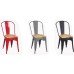 Tolix Metal Chair with Wooden Seat 