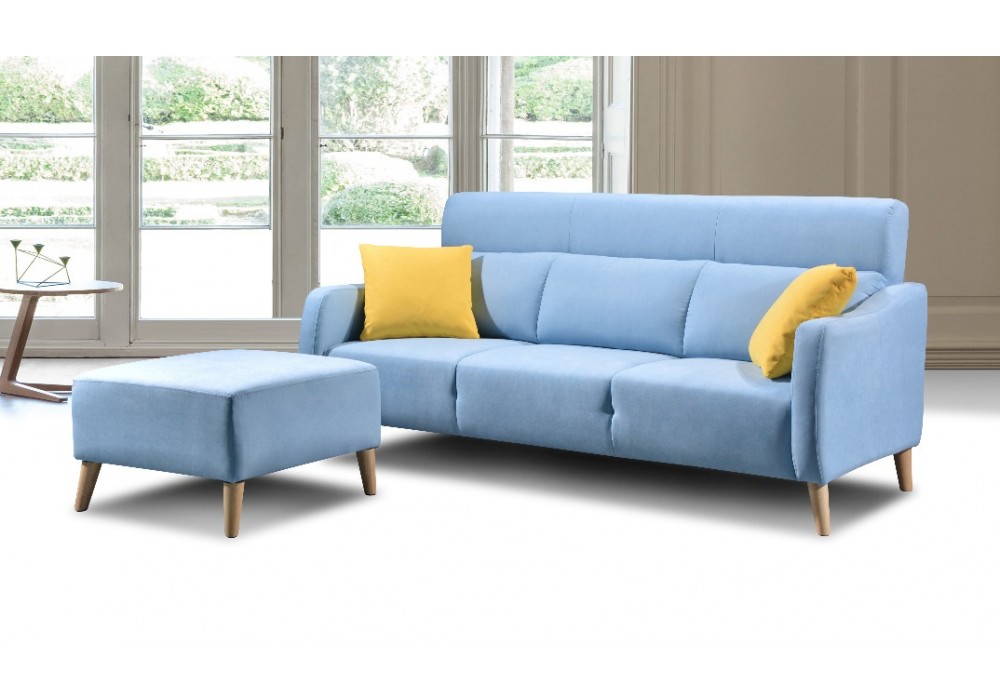 3 Seater Sofa with Footstool 